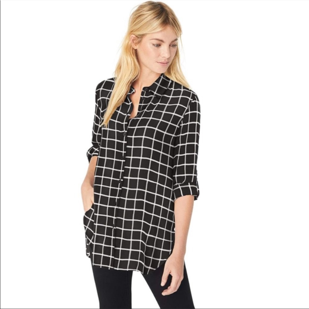 Calvin Klein  Windowpane Boyfriend Tunic